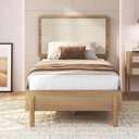 Ver imagem 2 de Cama Solteiro com Cabeceira Telada e Pé Madeira Maciça 102cm Oslo Marrom/Hanover