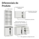 Ver imagem 6 de Armário de Cozinha Completa 190cm Veludo Lux Madesa Branco