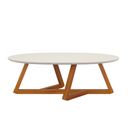 Ver imagem 4 de Mesa de Centro Classic com Pés em Madeira Maciça Moveis House Off White/Nature