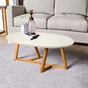 Ver imagem 2 de Mesa de Centro Classic com Pés em Madeira Maciça Moveis House Off White/Nature