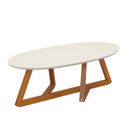 Ver imagem 1 de Mesa de Centro Classic com Pés em Madeira Maciça Moveis House Off White/Nature