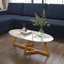 Ver imagem 5 de Mesa de Centro Classic com Pés em Madeira Maciça Moveis House Off White/Nature
