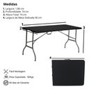 Ver imagem 5 de Mesa Dobrável de Plástico Preta 180x74cm Camping Praia