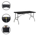 Ver imagem 1 de Mesa Dobrável de Plástico Preta 180x74cm Camping Praia