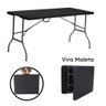 Mesa Dobrável de Plástico Preta 180x74cm Camping Praia - 3