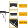 Mesa Dobrável de Plástico Preta 180x74cm Camping Praia - 4
