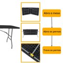 Ver imagem 4 de Mesa Dobrável de Plástico Preta 180x74cm Camping Praia