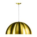 Ver imagem 3 de Kit 2 Lustre Pendente Meia Lua 30cm Alumínio Dourado