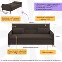 Ver imagem 5 de Sofá Cama Reclinável 3 Lugares e Almofadas Inclusas Multimóveis Cr45239 Marrom Marrom