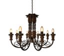 Ver imagem 1 de Lustre Artesanal Rustico De Ferro 8 Lâmpadas Para Decoração Quarto