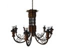 Ver imagem 3 de Lustre Artesanal Rustico De Ferro 8 Lâmpadas Para Decoração Quarto