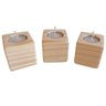 Kit 3 Porta Velas de Madeira Rustica Porta Velas Decorativo - 2
