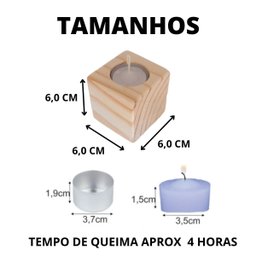 Kit 3 Porta Velas de Madeira Rustica Porta Velas Decorativo - 4
