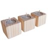 Kit 3 Porta Velas de Madeira Rustica Porta Velas Decorativo - 1