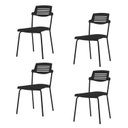 Ver imagem 1 de Kit 4 Cadeiras Base Tubular Fixa Clean Preto