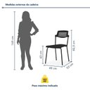 Ver imagem 3 de Kit 4 Cadeiras Base Tubular Fixa Clean Preto