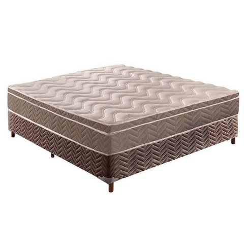 Cama Box Casal: Colchão Espuma Paropas D28/EP Anatômico Pasquale + Base CRC Rústico Brown(138x188
