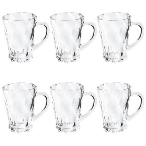 Xícara Caneca Diamante Barista 210ml 6 Peças