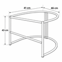 Ver imagem 4 de Kit 2 Puf Poltrona Lua Premium Base Metal Dourada Boucle Cinza Escuro/Grafite