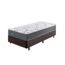 Ver imagem 1 de Cama Box Solteiro King 96x203 + Colchão Adapto Ecoflex Molas Ensacadas Courino Linho