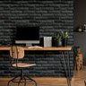 Papel de Parede Adesivo de Pedra Preto Autocolante Para Sala E Quarto - 4
