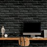 Papel de Parede Adesivo de Pedra Preto Autocolante Para Sala E Quarto - 1