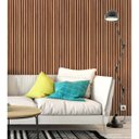 Ver imagem 2 de Papel de Parede Adesivo de Madeira Ripada Lisa Autocolante Para Sala E Quarto