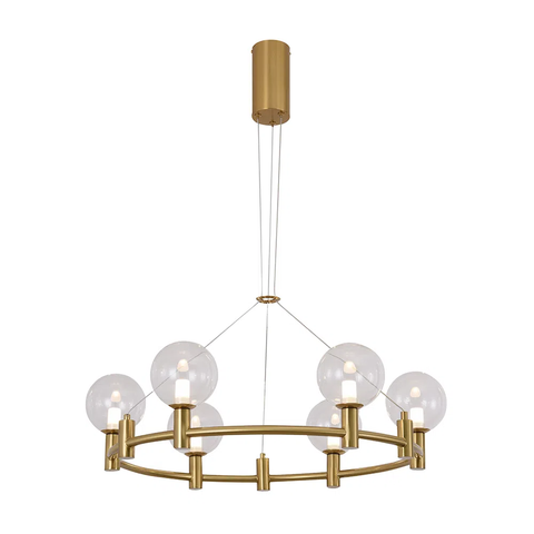 Pendente Coralina Dourado (d)70cm (a)24cm 6x2w 2700k 900lm - Oc021