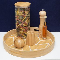 Saleiro Esférico Oikos em Bambu Natural Minimalista - 3