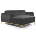 Ver imagem 4 de Sofá 3 Lugares Lisboa D07 com Chaise Esquerda 230cm Veludo Cinza - D’Rossi