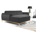 Ver imagem 3 de Sofá 3 Lugares Lisboa D07 com Chaise Esquerda 230cm Veludo Cinza - D’Rossi