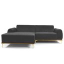 Ver imagem 1 de Sofá 3 Lugares Lisboa D07 com Chaise Esquerda 230cm Veludo Cinza - D’Rossi