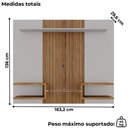 Ver imagem 3 de Painel Suspenso Tv 55 Pol 163 Cm Atlas Off White Cinamomo Bechara