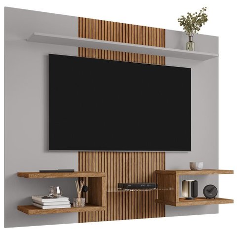 Painel Suspenso Tv 55 Pol 163 Cm Atlas Off White Cinamomo Bechara