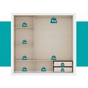 Ver imagem 6 de Guarda-Roupa Casal 3 Portas Doha 2 Gavetas Carraro Ripado