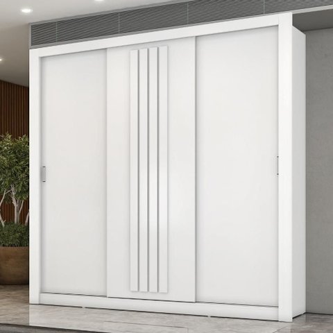 Guarda-Roupa Casal 3 Portas Doha 2 Gavetas Carraro Ripado