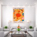 Ver imagem 1 de Quadro Canvas Valencia Flores e Plantas 70x50cm Mold Preta