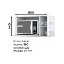 Ver imagem 3 de Módulo Cozinha Henn Americana Suporte Nicho P/microondas 80x44cm Branco-henn