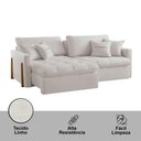 Ver imagem 6 de Sofá Cama A302 3 Lugares Retrátil 200cm Branco Linho Meu Sofá Online