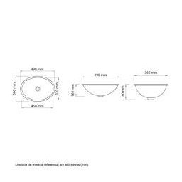 Cuba de Embutir Oval Areia 49 x 36cm - Icasa - IL602 - 2