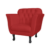 Poltrona Decorativa Para Salão de Beleza Juliana Suede Vermelho - DL Decor - 1
