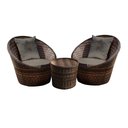 Ver imagem 1 de Conjunto de Poltronas Fibra Sintética Bola - 2 Poltronas + 1 Mesa Centro - Tecido Duna Fendi