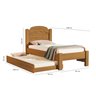 Cama de Solteiro com Auxiliar SuperSegura Reforçada Lais MDF: Nature - 3