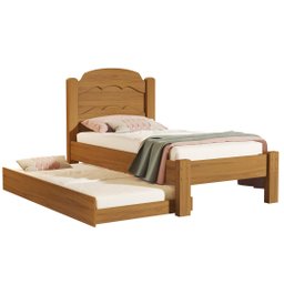 Cama de Solteiro com Auxiliar SuperSegura Reforçada Lais MDF: Nature - 2