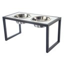 Ver imagem 1 de Comedouro Elevado Duplo Cão Porte M Preto