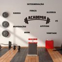 Ver imagem 1 de Adesivo de Parede Logo Academia Fitness Palavras Motivação Preto