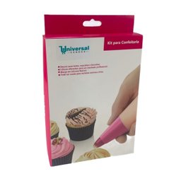 Kit para Confeitaria com Manga em Silicone + 5 Bicos para Decorar Cupcake Biscoito Bolo - 11