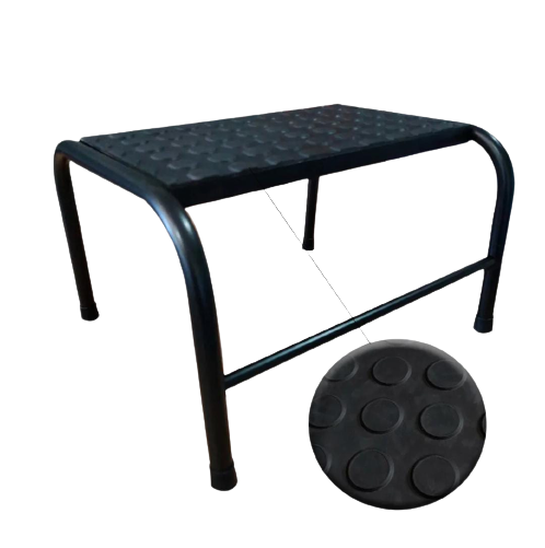 Escada para Maca 1 Degrau Metálica Esmaltada Medcombo Preto