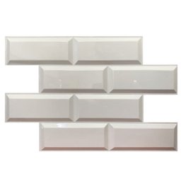 Kit com 10 Placas Revestimento 3d Azulejo Tijolo Branco Brilhante 30x35 1m² - 5