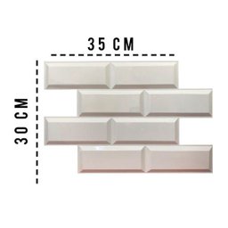Kit com 30 Placas Revestimento 3d Azulejo Tijolo Branco Brilhante 30x35 3m² - 6